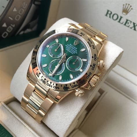 rolex daytona grün gold|Rolex gold daytona green dial.